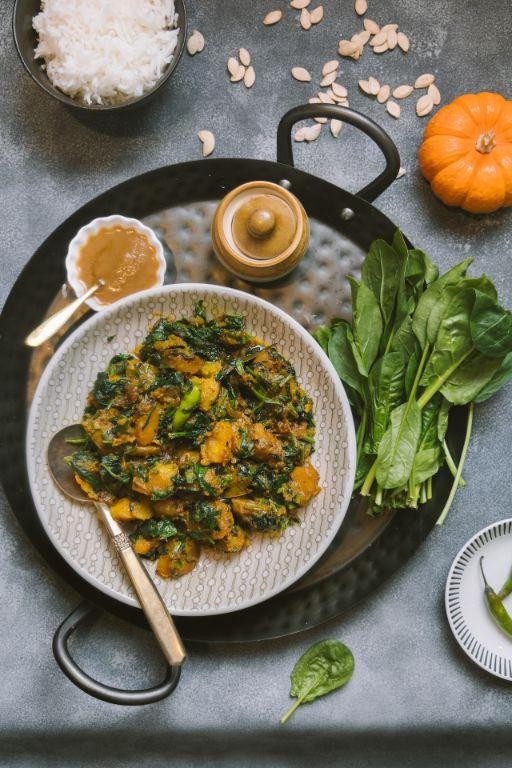 Pumpkin and Spinach Upma