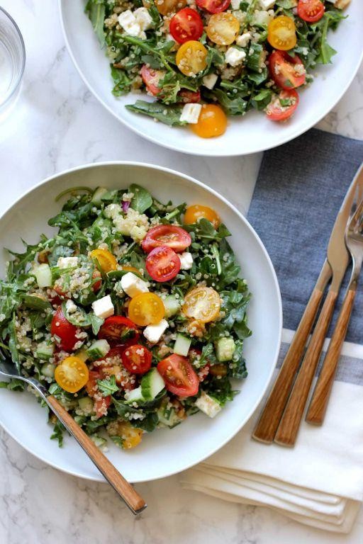 Quinoa Salad with Diced Tomatoes and Cucumber
