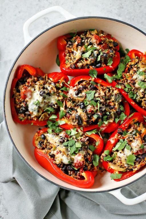 Quinoa Stuffed Bell Peppers Italian Style