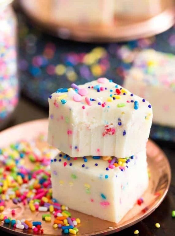 Rainbow Sprinkle Cake Batter Fudge