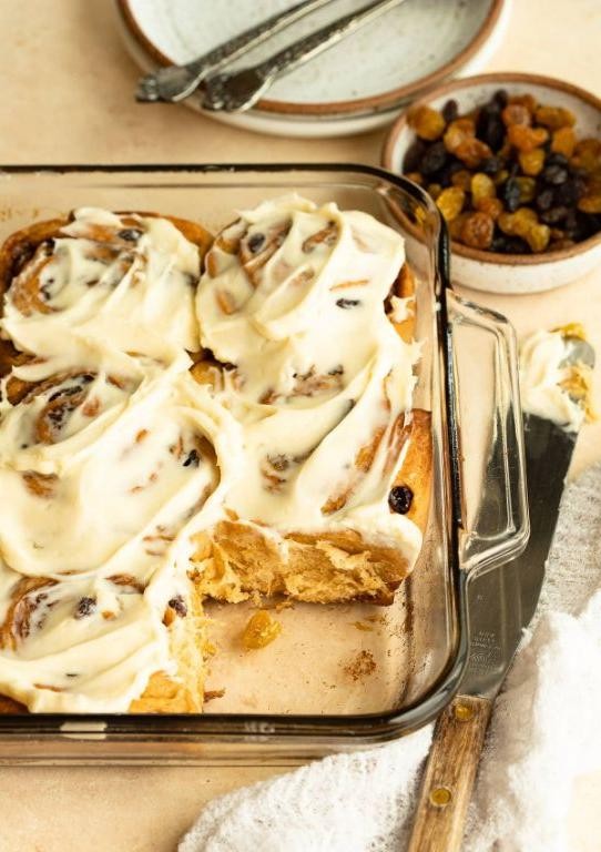 Raisin Bread with Cream Cheese Frosting