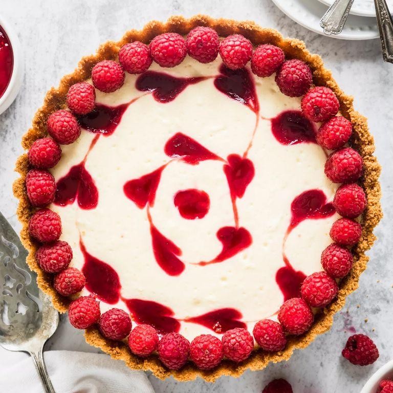 Raspberry Swirl Melk Tart