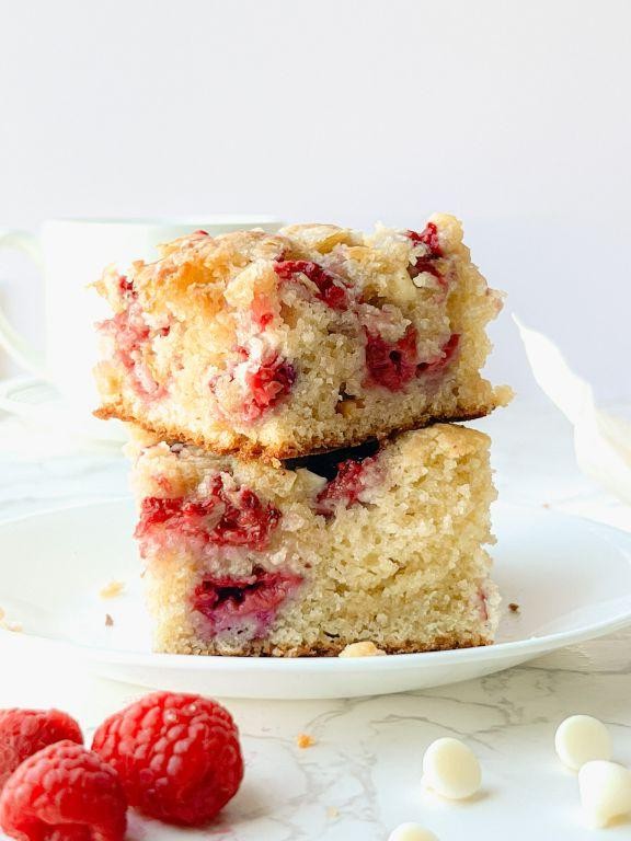 Raspberry White Chocolate Crumb Cake