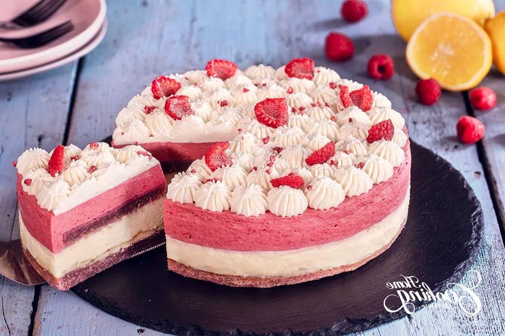 Raspberry White Chocolate Mousse Cake