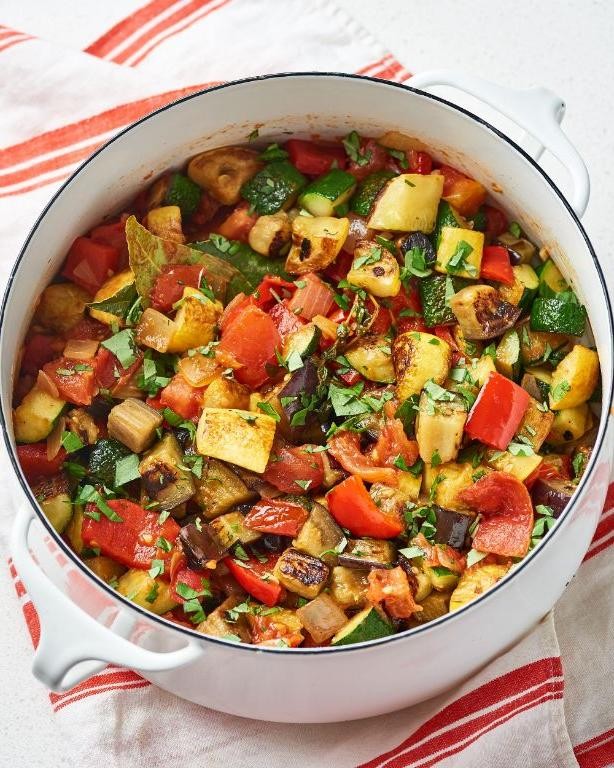 Ratatouille with Diced Tomatoes and Eggplant