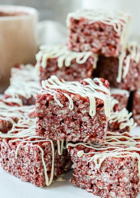 Red Velvet Rice Krispies Treats