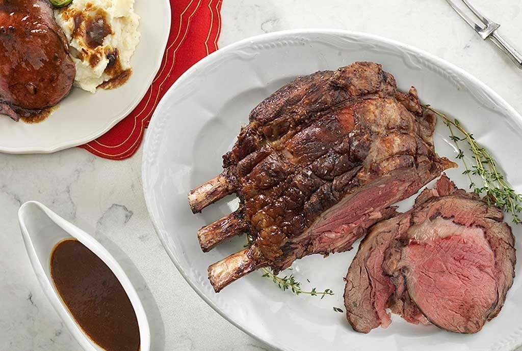 Rib Roast with a Port Wine and Shallot Sauce