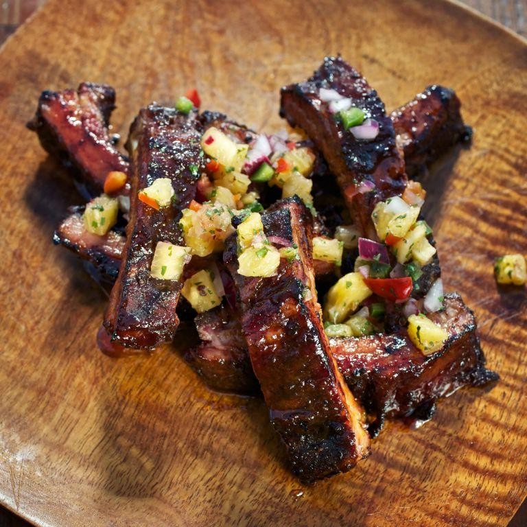 Rib Tips with Pineapple Salsa