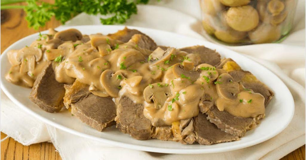 Roast Beef with Creamy Mushroom Sauce