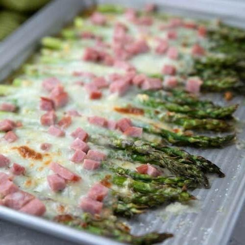 Roasted Asparagus with Ham and Parmesan