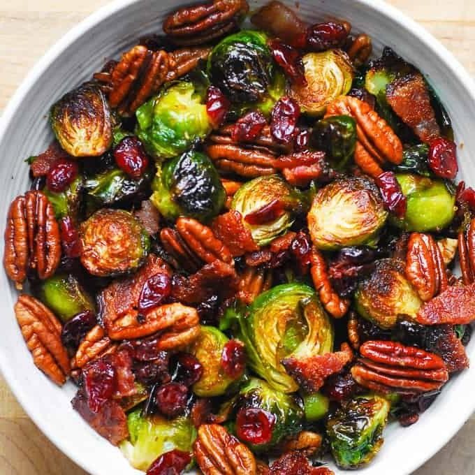 Roasted Brussels Sprouts with Pecans