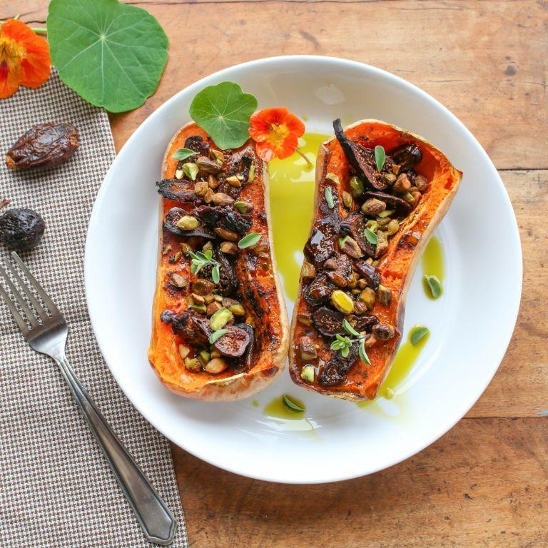 Roasted Butternut Squash with Dates Vegan