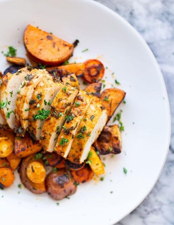 Roasted Chicken with Herbs and Vegetables