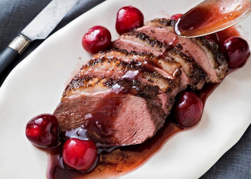 Roasted Duck with Cherry Sauce