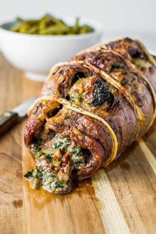 Roasted Garlic and Ricotta Stuffed Steak