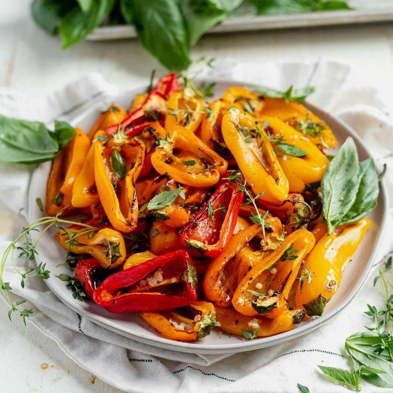 Roasted Mini Peppers with Garlic