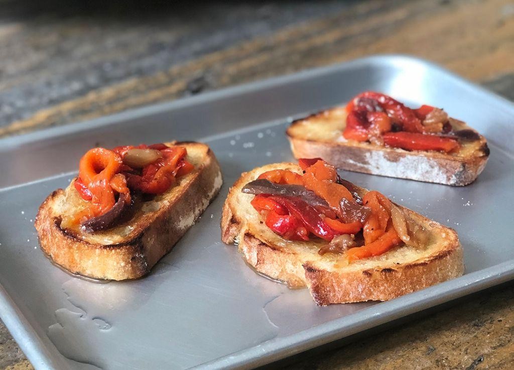 Roasted Pepper and Anchovy Bites