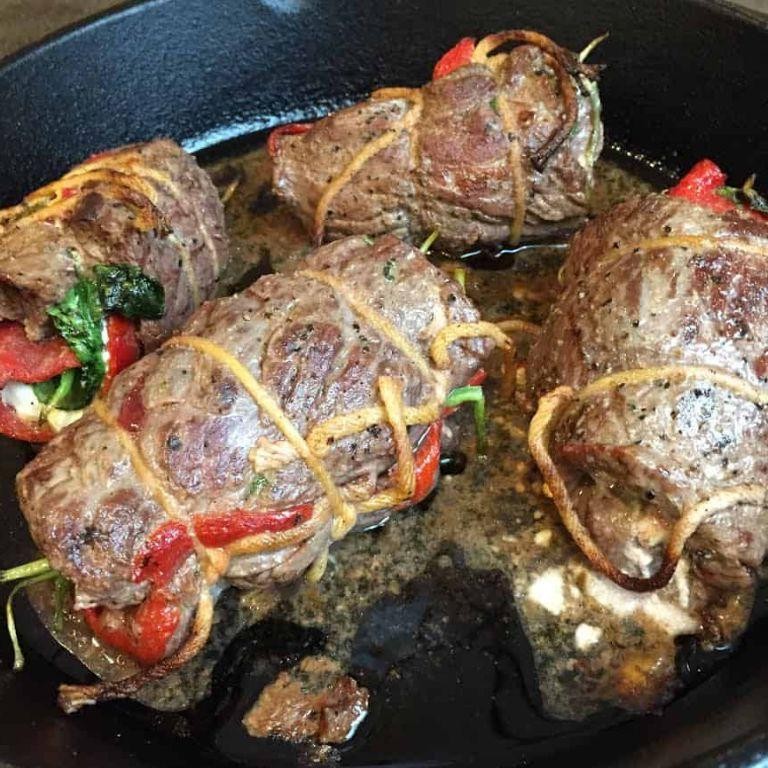 Roasted Red Pepper and Goat Cheese Stuffed Steak