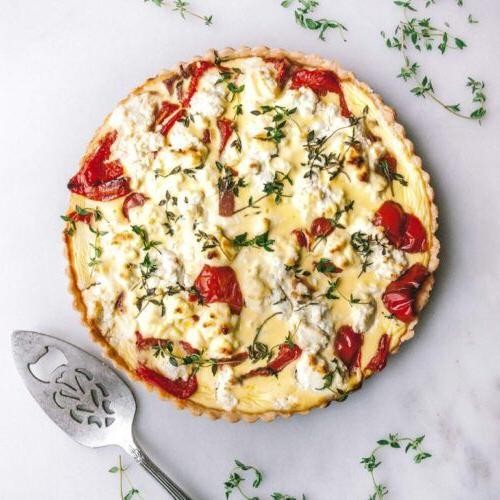 Roasted Red Pepper and Mozzarella Quiche