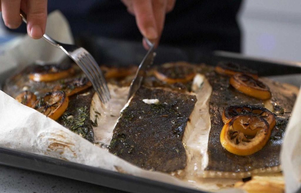 Roasted Turbot with Potatoes and Rosemary