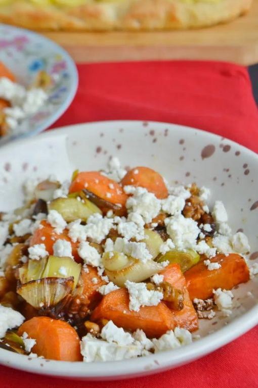 Roasted Vegan Leek and Carrot Salad