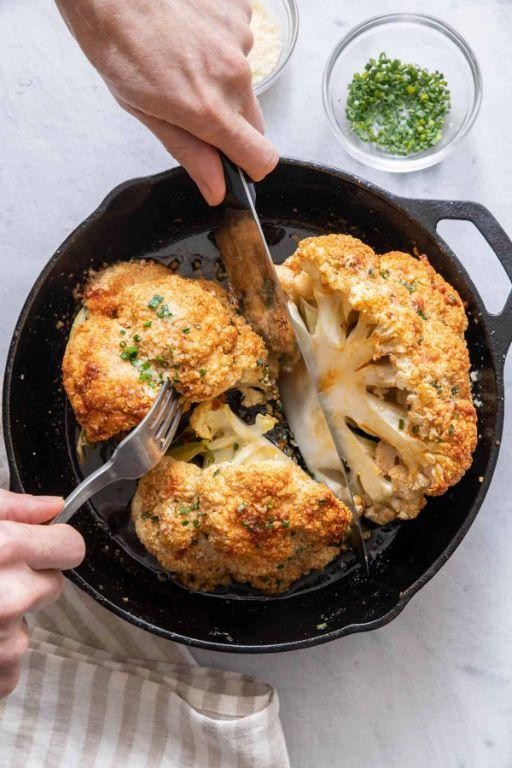 Roasted Whole Cauliflower with Garlic Butter