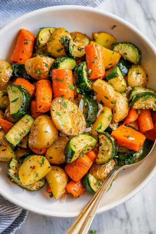 Roasted Zucchini and Potato Medley