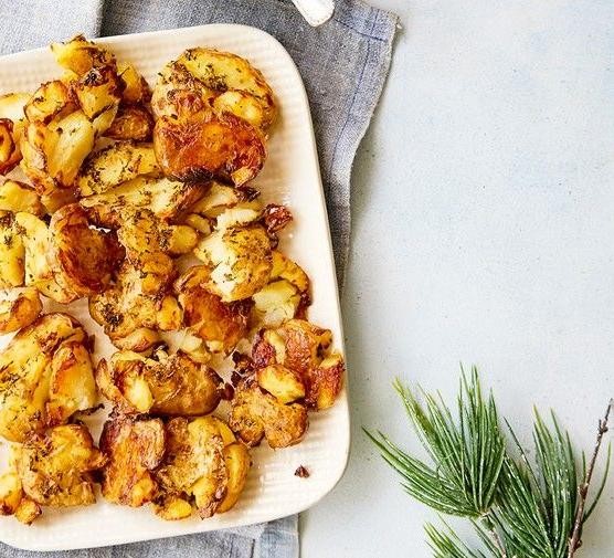 Rosemary and Thyme Smashed Red Potatoes