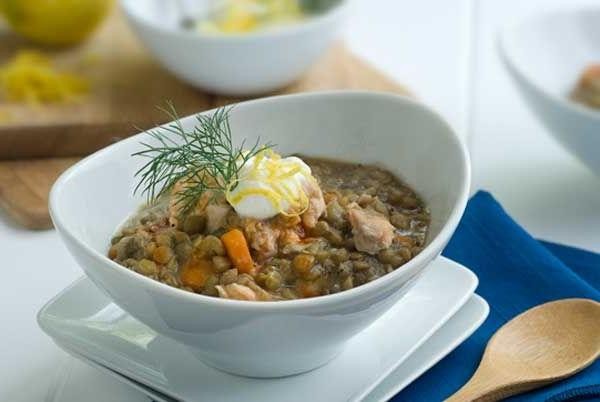Salmon and Lentil High Protein Soup