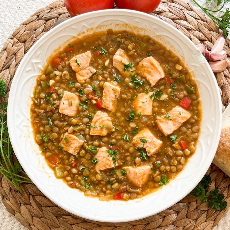 Salmon and Lentil Soup