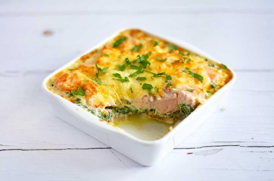 Salmon and Spinach Cazuela