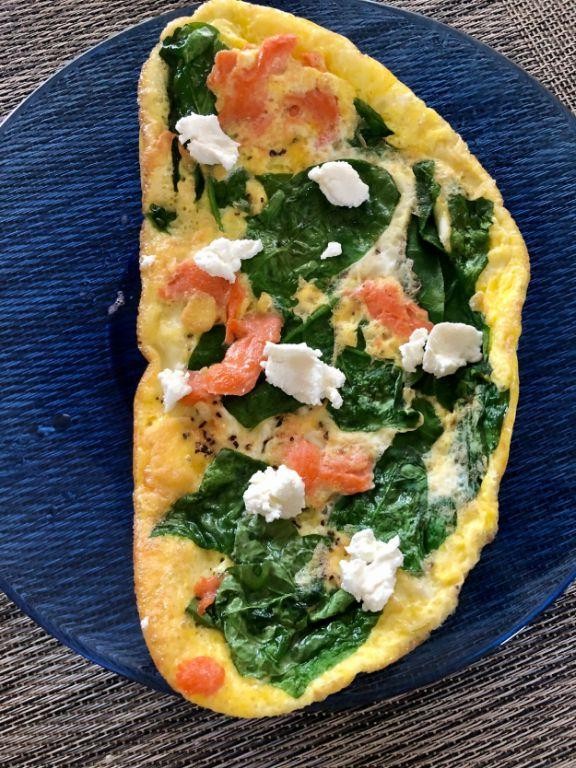 Salmon and Spinach Omelette