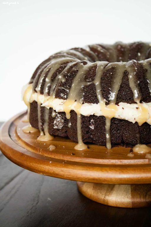 Salted Caramel Bundt Cake with Chocolate Filling