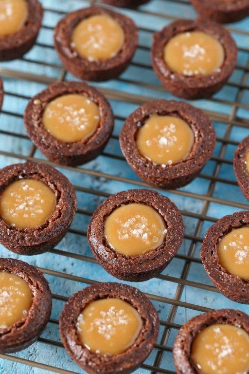 Salted Caramel Mini Brownie Bites