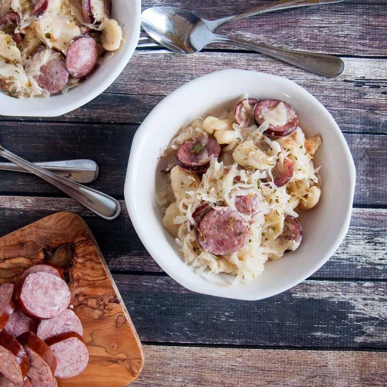 Sauerkraut and Sausage Dumplings