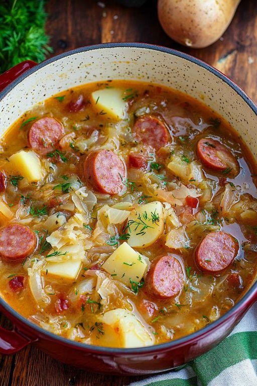 Sauerkraut and Sausage Soup