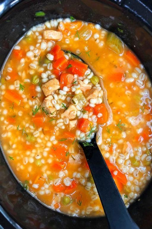 Savory Crockpot Chicken Barley Soup
