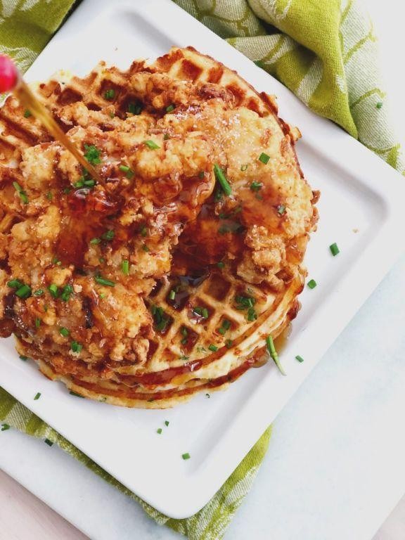 Savory Hearty Chicken and Waffles