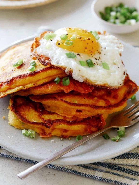 Savory Pumpkin Pancakes with Green Onions