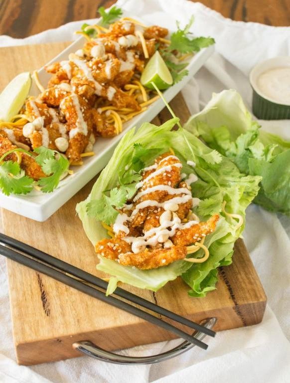 Schezuan Chicken Lettuce Wraps