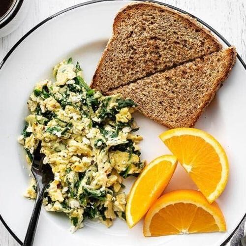 Scrambled Egg Whites with Spinach and Feta