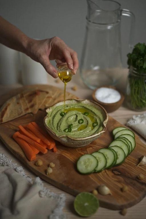 Serrano Pepper and Cilantro Hummus