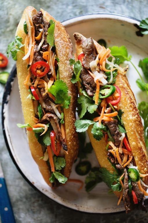 Shaved Beef Banh Mi Sandwich