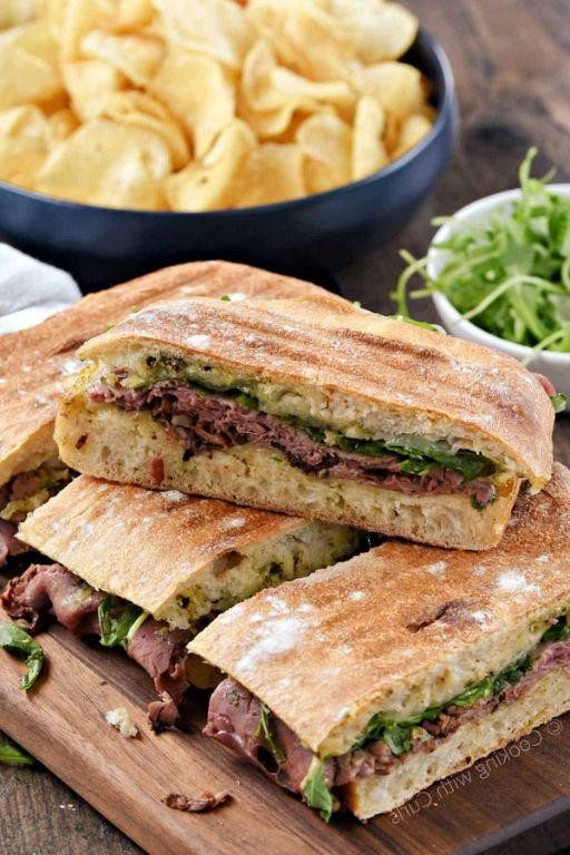 Shaved Beef Pesto Sandwich