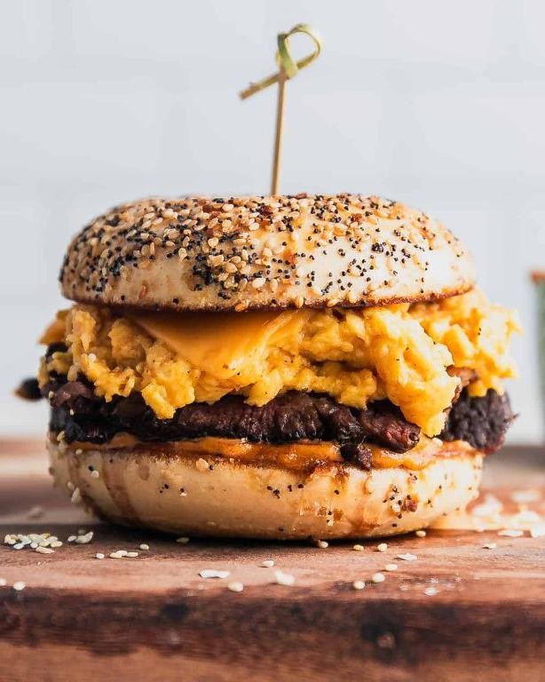 Shaved Beef and Egg Sandwich