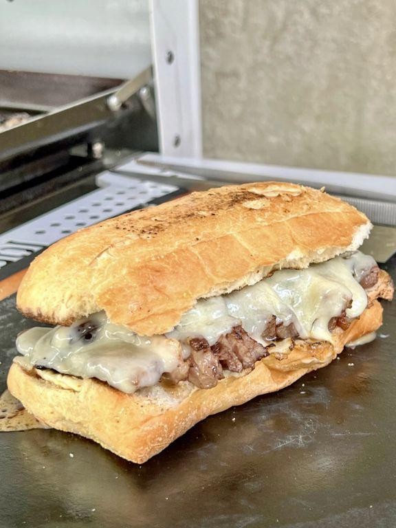 Shaved Beef and Mushroom Swiss Sandwich