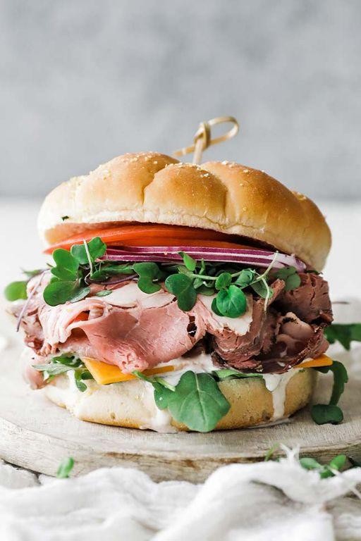 Shaved Beef with Horseradish Cream Sandwich