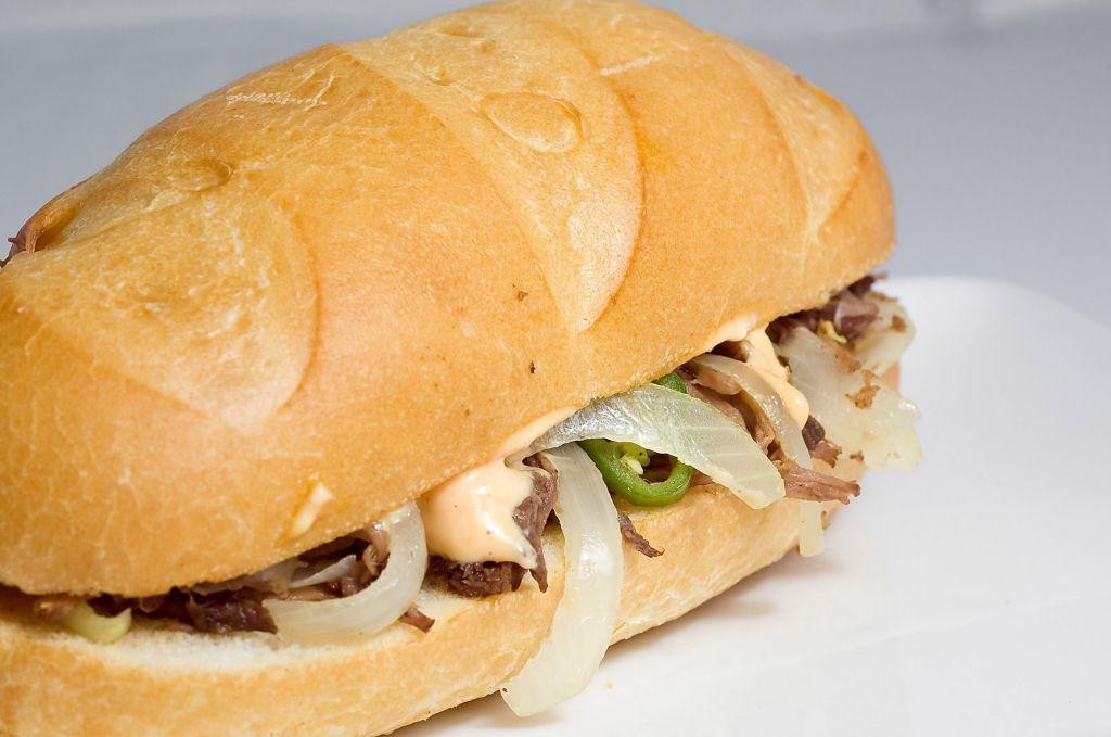 Shaved Beef with Sriracha Mayo Sandwich
