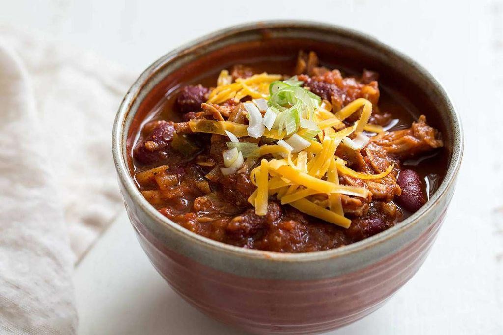 Shredded Turkey Chili with Beans