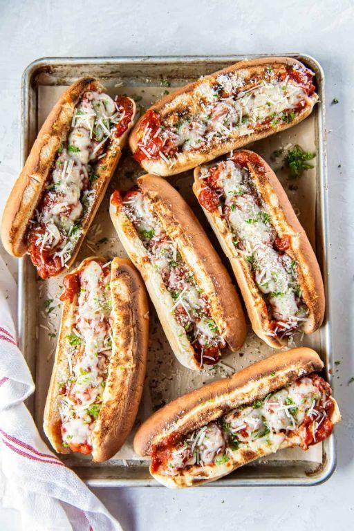 Shredded Turkey Meatball Subs